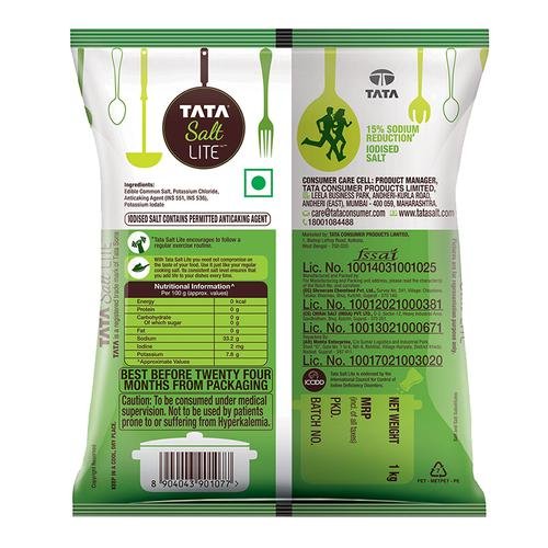 Tata Salt Lite - 15% Low Sodium Iodised Salt, 1 Kg. - Image 2
