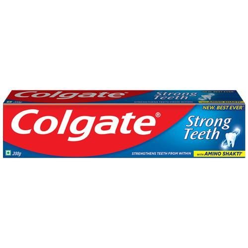 Colgate Strong Teeth Anticavity Toothpaste – With Amino Shakti Formula, Provides Fresher Breath, 200 grm