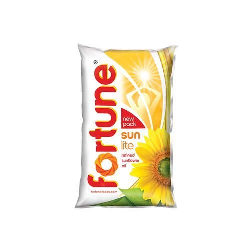 Fortune Sun Lite – Sunflower Refined Oil, 1 Ltr. Pouch