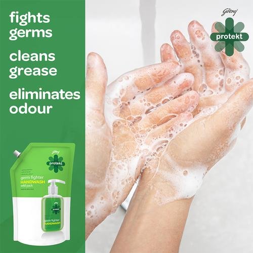 Godrej Protekt Liquid Handwash Refill - Germ Fighter Neem & Aloe Vera, Keeps Skin Hydrated, 750 ml - Image 4