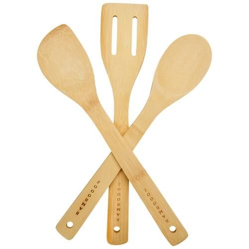 Bamboooz Kitchen Tools Set – Bamboo Wood Spatula, Ladle & Turner, 3 pcs