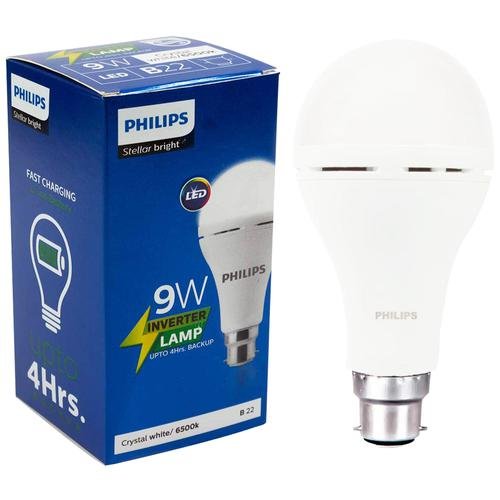 Philips Rechargeable Emergency Inverter Bulb – 9 Watt, Cool Daylight, B22, 1 pc