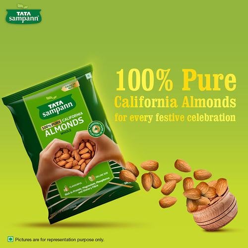 Tata Sampann 100% Pure California Almonds - Whole, Flavourful, Deluxe Size, 500 grm - Image 3
